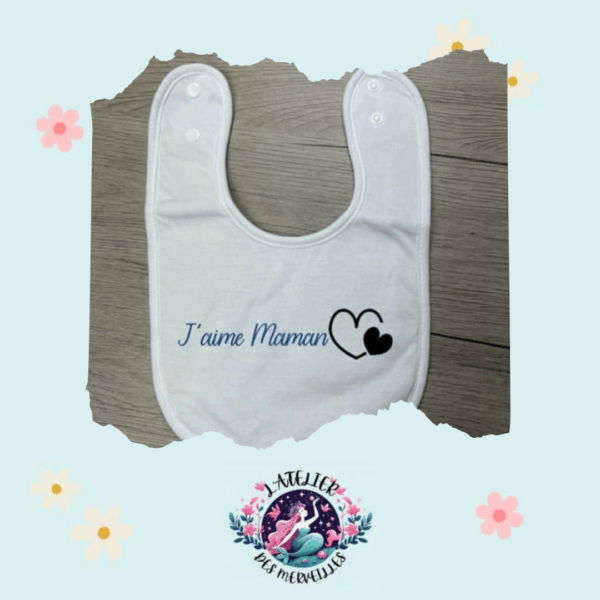 Bavoir blanc "J'aime maman"