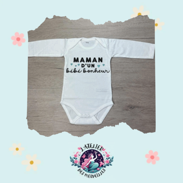 Body blanc "Maman d'un bébé bonheur"