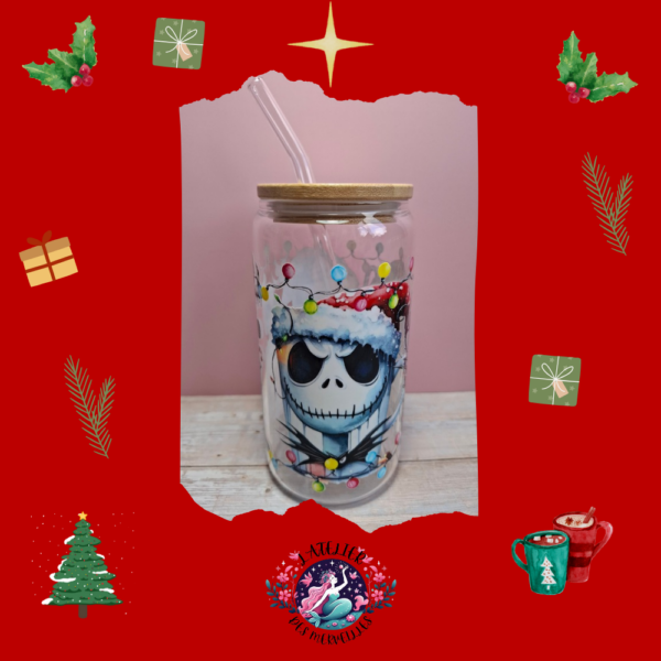 Verre avec paille Noël