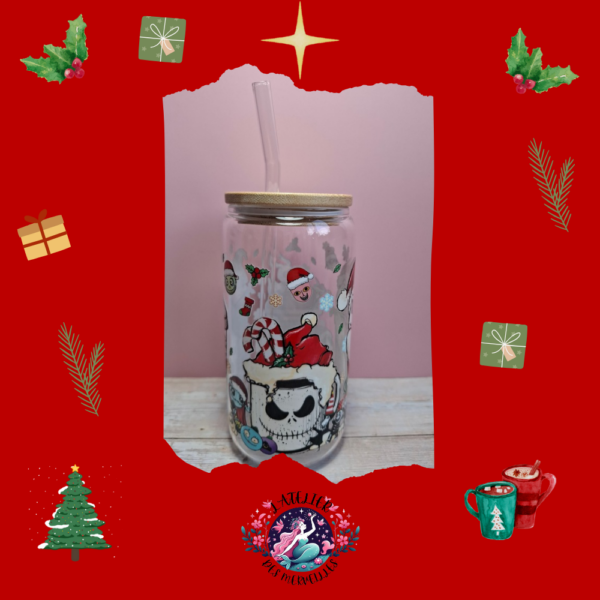 Verre avec paille Noël