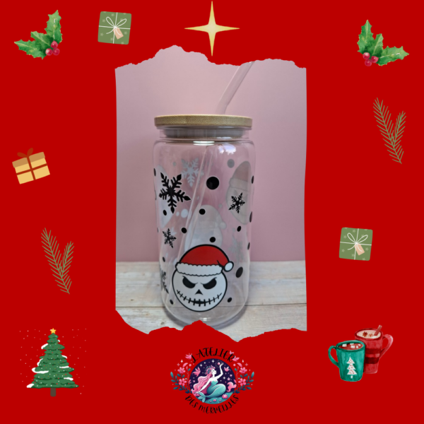 Verre avec paille Noël