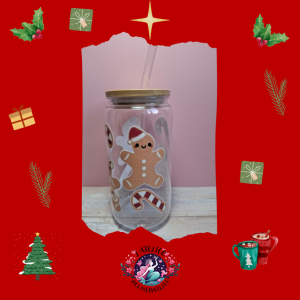 Verre avec paille Noël