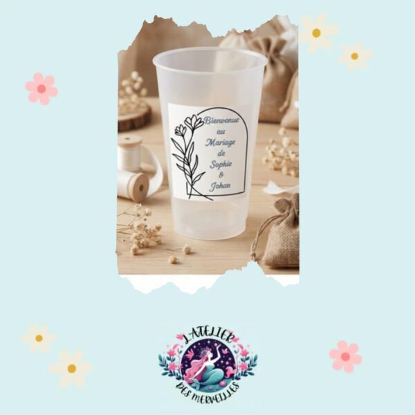 Stickers pour verre de mariage personnalisable