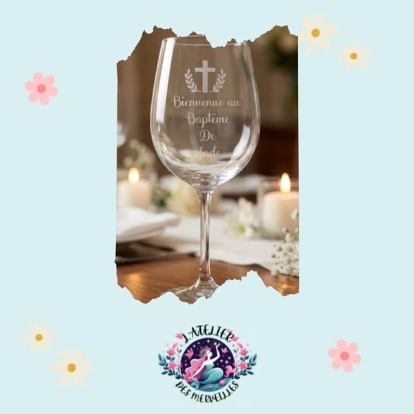 Verre à vin Bâpteme personnalisable