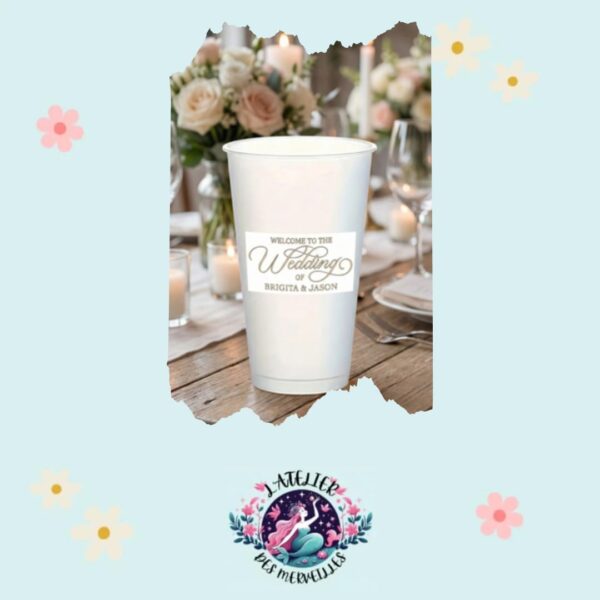 Stickers pour verre de mariage personnalisable