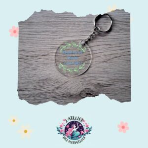 Porte clé acrylique souvenir de bapteme personnalisable