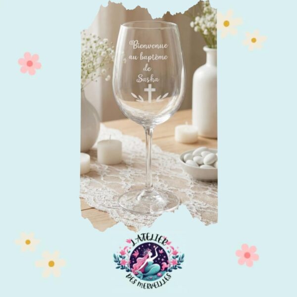 Verre à vin Bâpteme personnalisable
