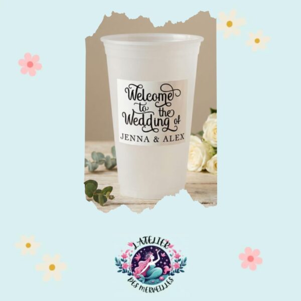 Stickers pour verre de mariage personnalisable