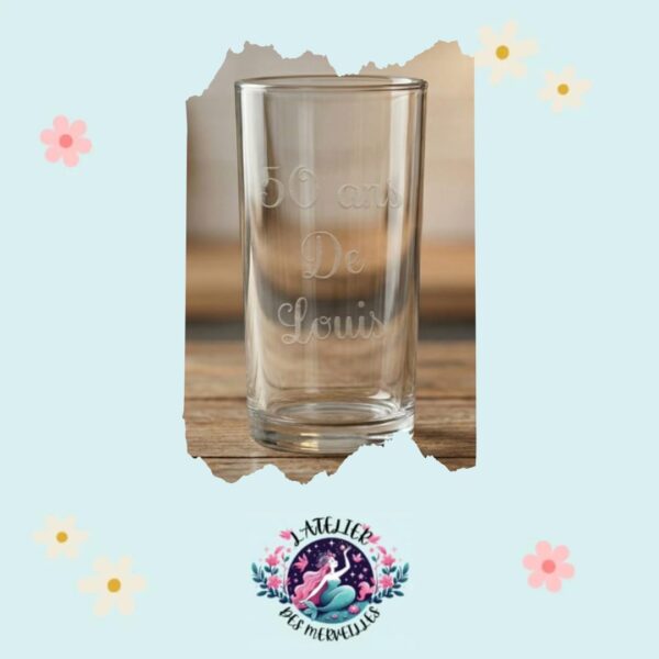 Verre à eau anniversaire personnalisable