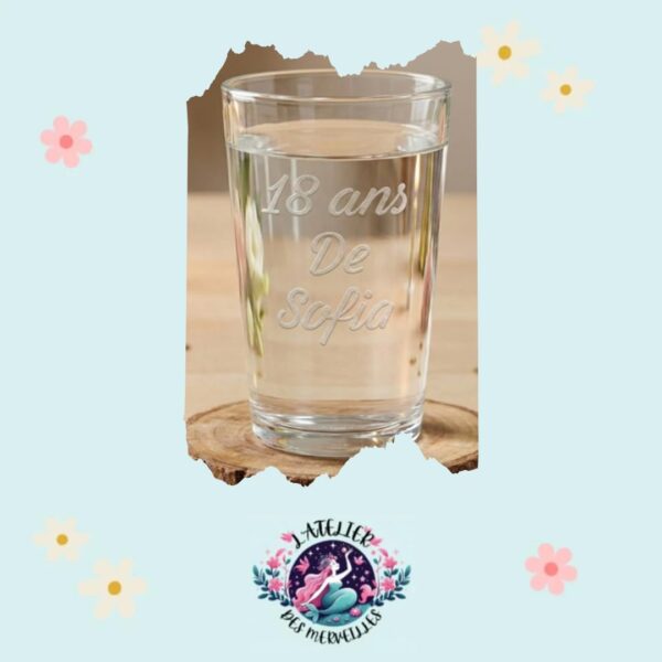 Verre à eau anniversaire personnalisable